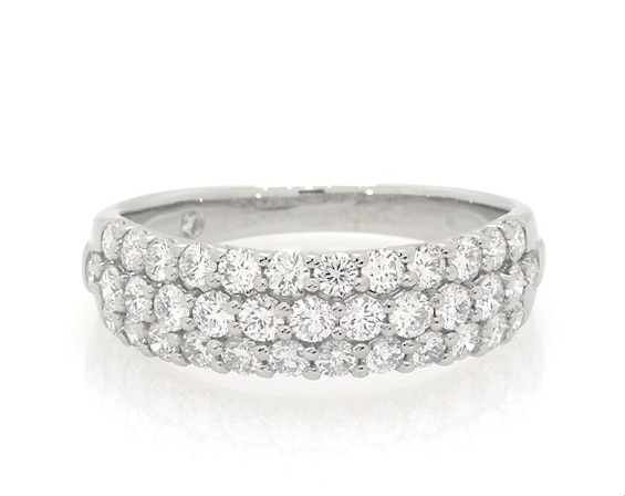 Previously Owned THE LEO Diamond Anniversary Ring 1-1/2 ct tw Round-Cut 14K White Gold