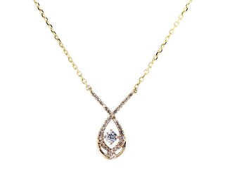 Previously Owned Love Entwined Diamond Necklace 1/5 ct tw 10K Yellow ...