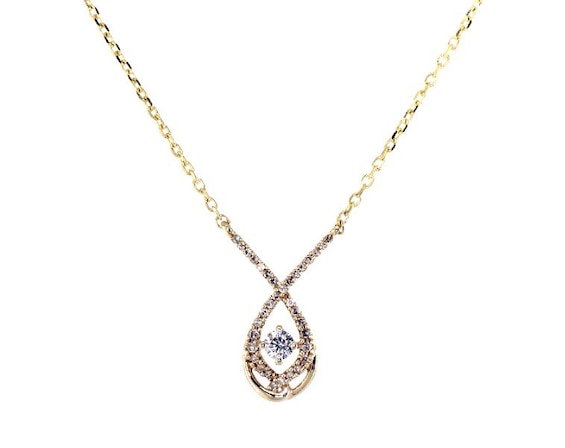 Previously Owned Love Entwined Diamond Necklace 1/5 ct tw 10K Yellow Gold 18"