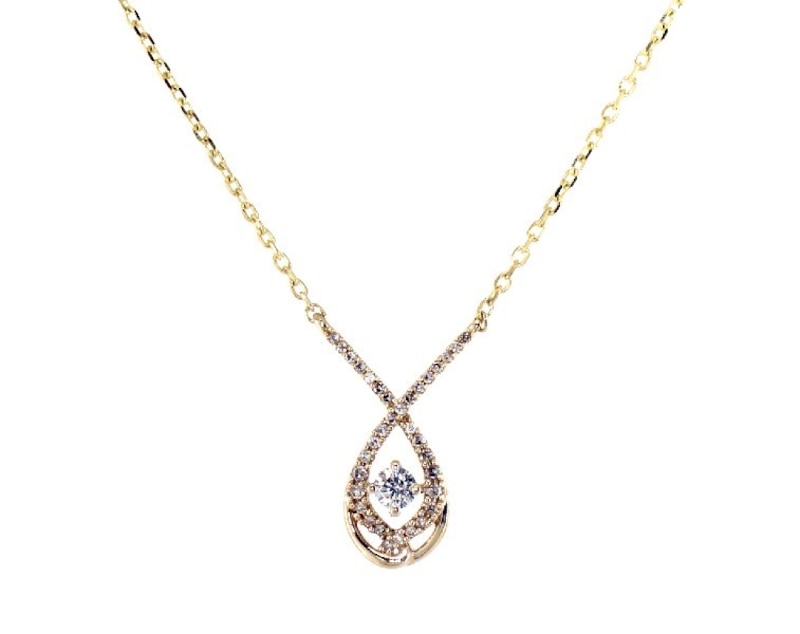 Main Image 1 of Previously Owned Love Entwined Diamond Necklace 1/5 ct tw 10K Yellow Gold 18&quot;