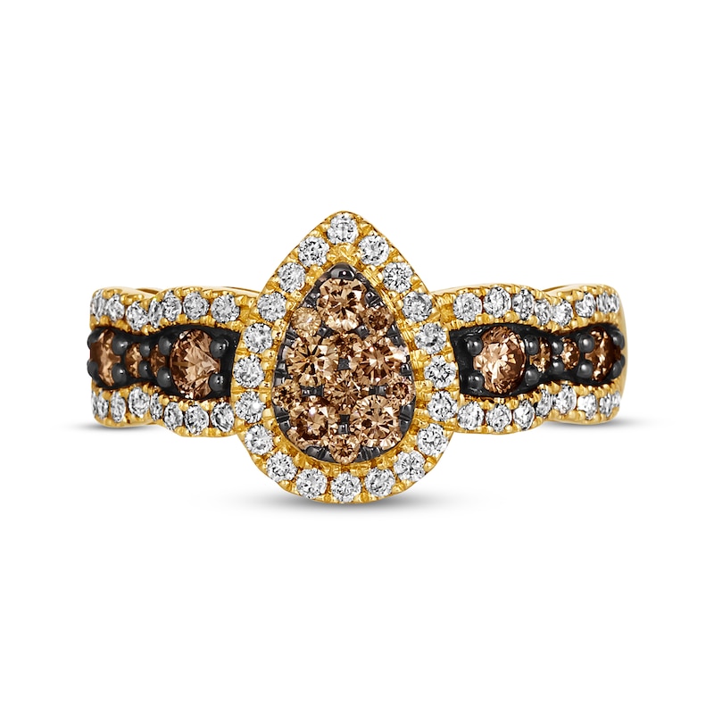 Previously Owned Le Vian Chocolate Waterfall Diamond Ring 1 ct tw 14K Honey Gold