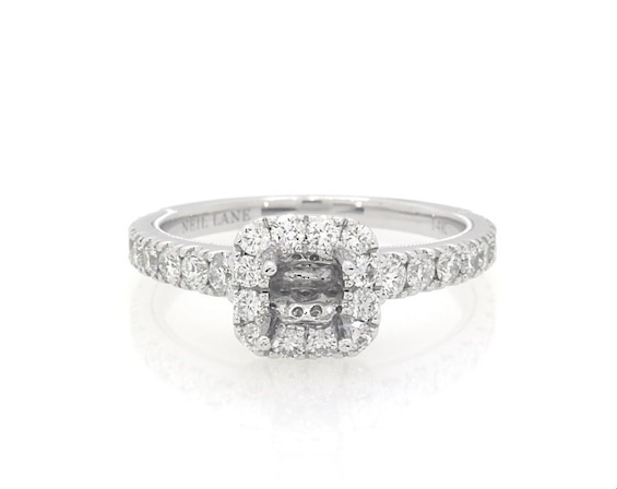 Previously Owned Neil Lane Diamond Halo Engagement Ring Setting 5/8 ct tw 14K White Gold Size 7