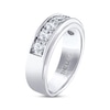 Thumbnail Image 2 of Previously Owned Men's THE LEO Diamond Wedding Band 1-1/2 ct tw Round-cut 14K White Gold