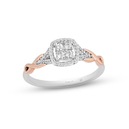 Previously Owned Hallmark Diamonds Promise Ring 1/5 ct tw Sterling Silver & 10K Rose Gold