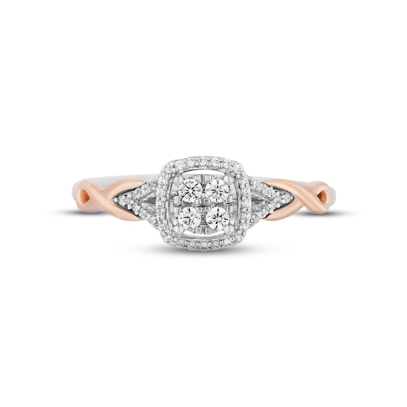 Main Image 3 of Previously Owned Hallmark Diamonds Promise Ring 1/5 ct tw Sterling Silver & 10K Rose Gold