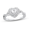 Thumbnail Image 1 of Previously Owned Diamond Engagement Ring 5/8 ct tw Heart & Round 14K White Gold