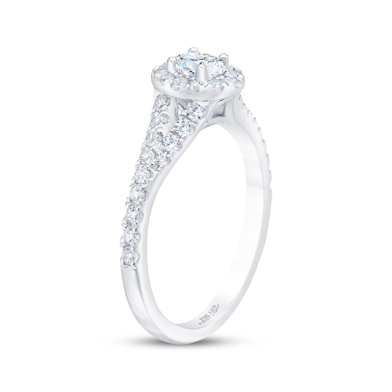 Previously Owned THE LEO First Light Diamond Oval-Cut Engagement Ring 3/4 ct tw 14K White Gold