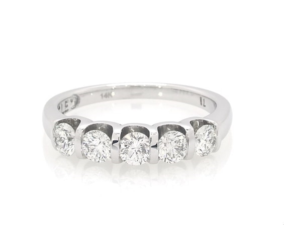 Previously Owned THE LEO Diamond Five-Stone Ring 5/8 ct tw 14K White Gold
