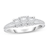 Thumbnail Image 1 of Previously Owned Three-Stone Diamond Engagement Ring 1/2 ct tw Princess/Round 14K White Gold