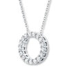 Thumbnail Image 3 of Previously Owned THE LEO Diamond Circle Necklace 1 ct tw Round-cut 14K White Gold 19&quot;