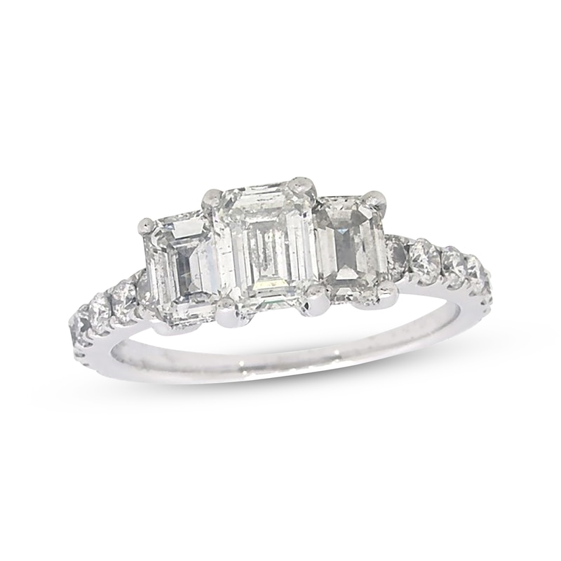 Previously Owned Neil Lane Emerald-Cut Diamond Three-Stone Engagement Ring  1-7/8 ct tw 14K White Gold