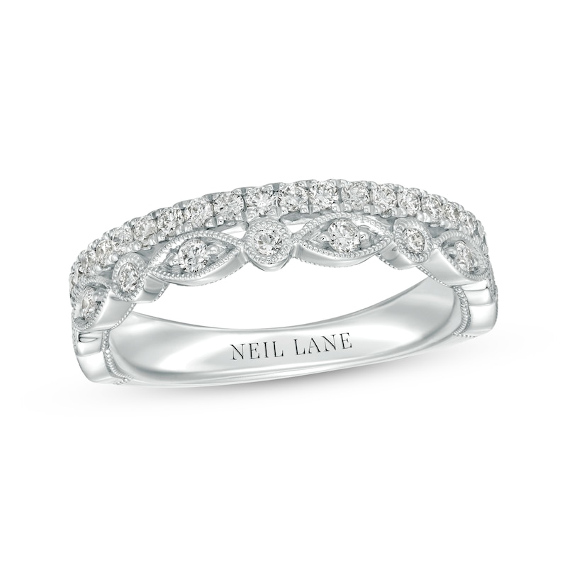 Main Image 1 of Previously Owned Neil Lane Diamond Anniversary Ring 1/2 ct tw Round-cut 14K White Gold Size 5