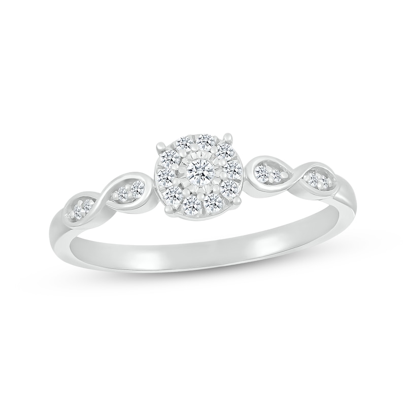 Main Image 1 of Previously Owned Diamond Promise Ring 1/8 ct tw Round-cut 10K White Gold