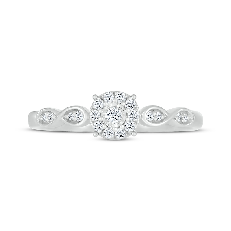 Main Image 2 of Previously Owned Diamond Promise Ring 1/8 ct tw Round-cut 10K White Gold