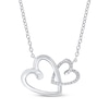 Thumbnail Image 0 of Previously Owned Diamond Double Heart Necklace 1/10 ct tw Round-cut Sterling Silver 18"