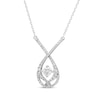 Thumbnail Image 2 of Previously Owned Love Entwined Diamond Necklace 1/2 ct tw Round-cut 10K White Gold 18&quot;