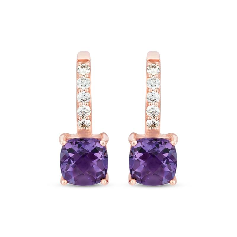 Main Image 2 of Previously Owned Le Vian Amethyst Earrings 1/6 ct tw Diamonds 14K Strawberry Gold