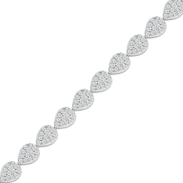 Previously Owned Diamond Pear Link Bracelet 2 ct tw 10K White Gold 7&quot;