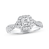 Thumbnail Image 0 of Previously Owned THE LEO Diamond Engagement Ring 1-1/8 ct tw Princess & Round-cut 14K White Gold