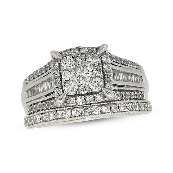 Previously Owned Round-Cut Diamond Bridal Set 1-3/8 ct tw 14K White Gold Size 8.25