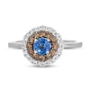 Thumbnail Image 1 of Previously Owned Le Vian Diamond & Blue Sapphire Ring 3/8 ct tw 14K Vanilla Gold