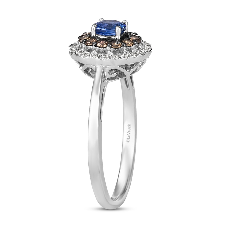 Previously Owned Le Vian Diamond & Blue Sapphire Ring 3/8 ct tw 14K Vanilla Gold