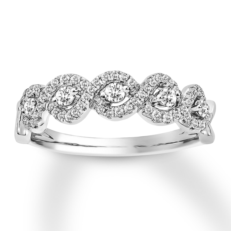 Main Image 1 of Previously Owned Diamond Anniversary Band 1/3 ct tw Round-cut 14K White Gold