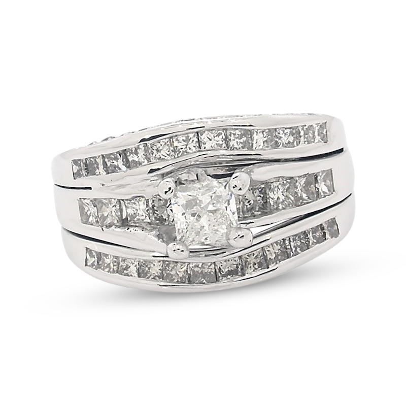 Previously Owned Princess-Cut Diamond Bridal Set 1-3/4 ct tw 14K White Gold Size 7