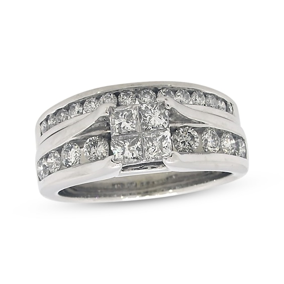 Previously Owned Princess-Cut Diamond Bridal Set 1 1/2 ct tw 14K White Gold Size