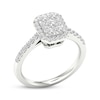 Thumbnail Image 2 of Previously Owned Multi-Diamond Center Octagon Frame Engagement Ring 1/2 ct tw 10K White Gold