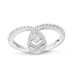 Previously Owned Love Entwined Diamond Ring 1/3 ct tw Round-cut 10K White Gold