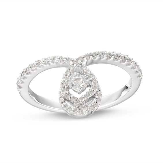 Previously Owned Love Entwined Diamond Ring 1/3 ct tw Round-cut 10K White Gold