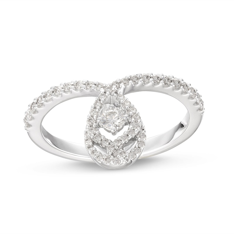 Main Image 1 of Previously Owned Love Entwined Diamond Ring 1/3 ct tw Round-cut 10K White Gold