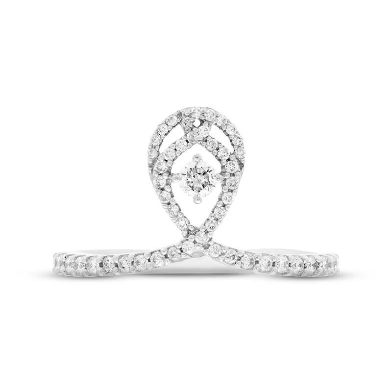 Main Image 3 of Previously Owned Love Entwined Diamond Ring 1/3 ct tw Round-cut 10K White Gold