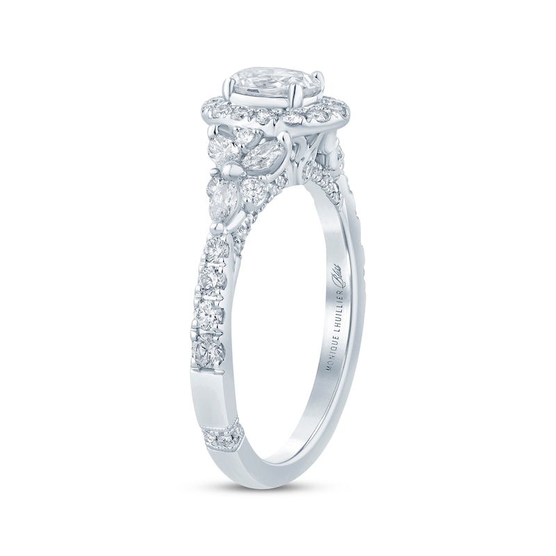 Previously Owned Monique Lhuillier Bliss Oval-Cut Diamond Engagement Ring 1-1/5 ct tw 18K White Gold