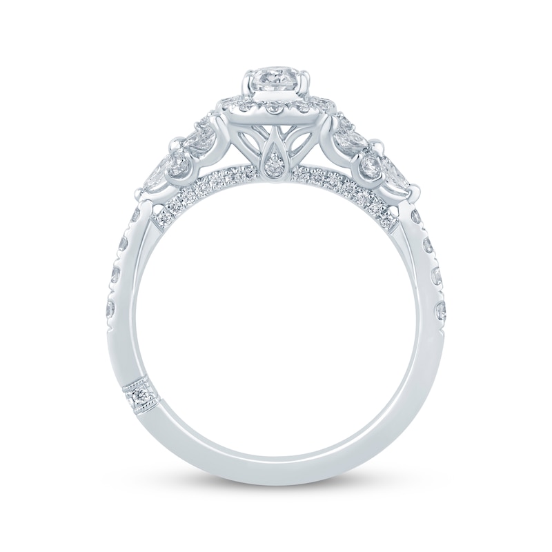 Previously Owned Monique Lhuillier Bliss Oval-Cut Diamond Engagement Ring 1-1/5 ct tw 18K White Gold