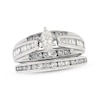 Thumbnail Image 0 of Previously Owned Diamond Bridal Set 1-1/4 ct tw Marquise, Baguette & Round-Cut 14K White Gold Size 7