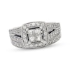 Thumbnail Image 1 of Previously Owned Diamond Bridal Set 7/8 ct tw Princess & Round-Cut 14K White Gold Size 5.25