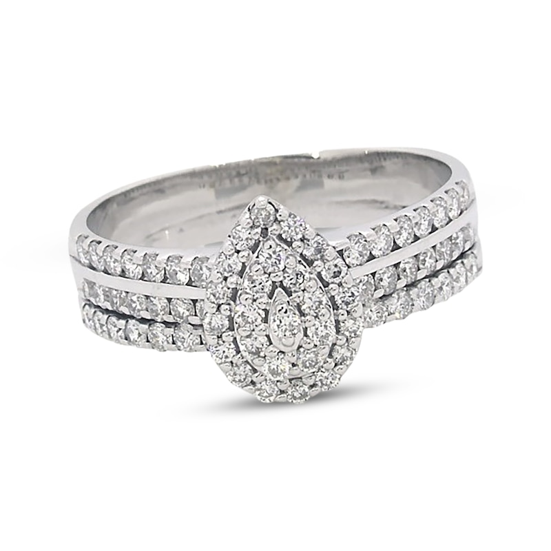 Previously Owned Diamond Bridal Set 1 ct tw Round-Cut 14K White Gold Size 9.5