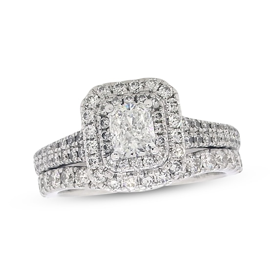 Previously Owned Neil Lane Radiant-Cut Diamond Bridal Set 1-1/2 ct tw 14K White Gold Size 6.25