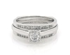 Thumbnail Image 1 of Previously Owned Round-Cut Diamond Bridal Set 3/4 ct tw 14K & 10K White Gold Size 9