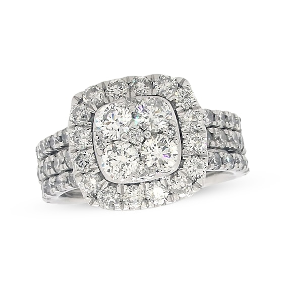 Previously Owned Diamond Bridal Set ct tw Round-Cut 14K White Gold Size