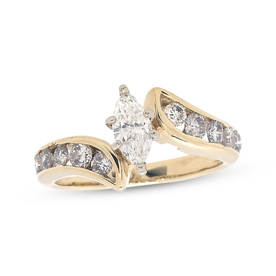 Previously Owned Marquise-Cut Diamond Bridal Set 1-1/2 ct tw 14K Yellow Gold Size 8.25