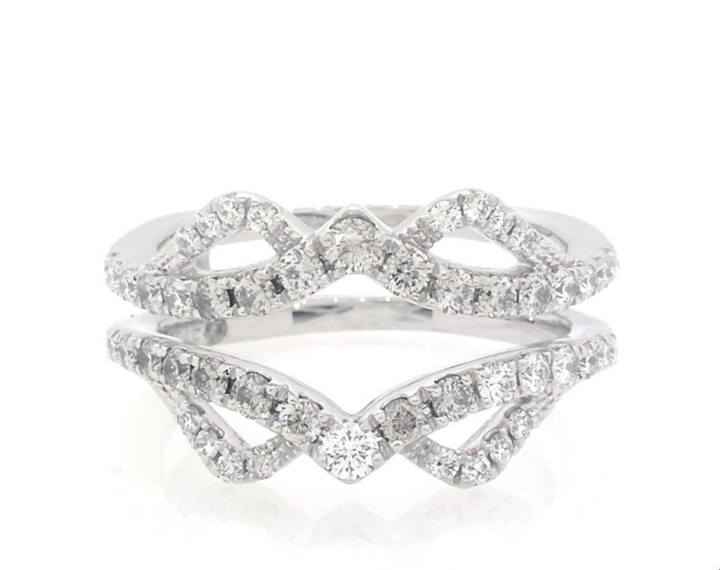 Main Image 1 of Previously Owned THE LEO Diamond Enhancer Ring 1 ct tw Round-cut 14K White Gold