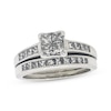 Thumbnail Image 0 of Previously Owned Princess-Cut Quad Diamond Bridal Set 1-1/4 ct tw 14K White Gold Size 6.25