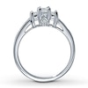 Thumbnail Image 1 of Previously Owned Three-Stone Diamond Ring 1/2 ct tw Princess-Cut 14K White Gold