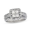 Thumbnail Image 0 of Previously Owned Princess-Cut Quad Diamond Soldered Bridal Set 2-1/6 ct tw 14K White Gold Size 7.75