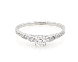 Previously Owned Diamond Engagement Ring 3/8 ct tw Round-cut 10K White Gold