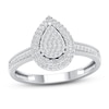 Thumbnail Image 1 of Previously Owned Multi-Diamond Pear-Shaped Engagement Ring 1/4 ct tw 10K White Gold Size 6