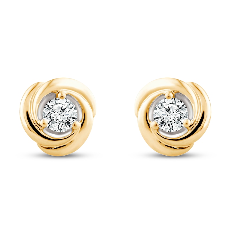Previously Owned Center of Me Diamond Stud Earrings 1/4 ct tw 10K Yellow Gold